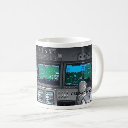Zitatm2-Jet-Cockpit-Instrumentenbrett Kaffeetasse (VorderseiteRechts)