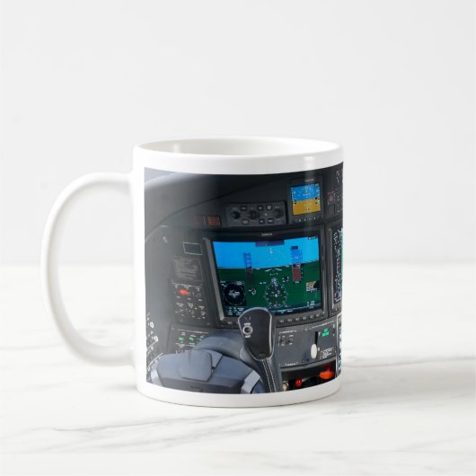 Zitatm2-Jet-Cockpit-Instrumentenbrett Kaffeetasse (Links)