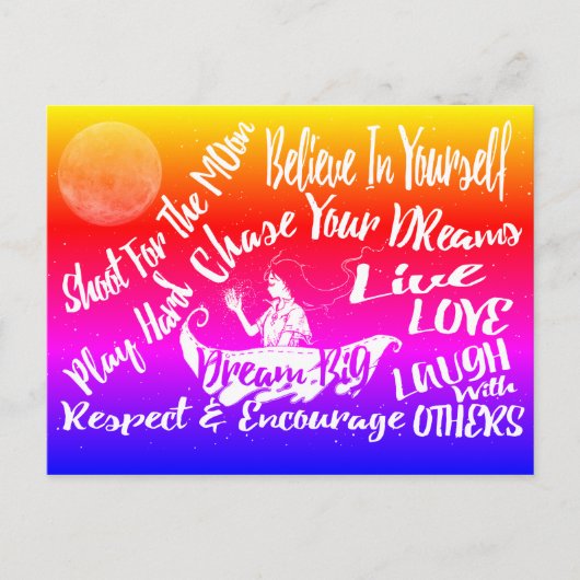 Zitatstars bei Nachtkarte Postkarte (Vorderseite)