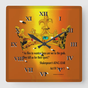 Zitatuhr von King Lear Quadratische Wanduhr