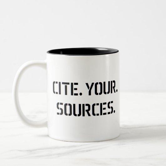 zitieren Sie Ihre Quellen Zweifarbige Tasse (Links)
