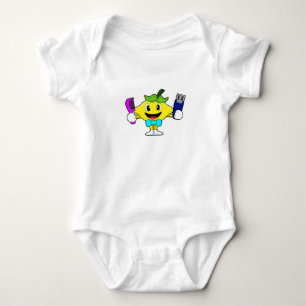 Zitrone als Friseur mit Kamm und Rasiermesser Baby Strampler