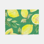 Zitrone, Aquarellmuster, Hintergrund, Obst, Tapete Fleecedecke (Vorderseite (Horizontal))