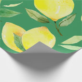 Zitrone, Aquarellmuster, Hintergrund, Obst, Tapete Geschenkpapier (Ecke)