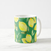Zitrone, Aquarellmuster, Hintergrund, Obst, Tapete Kaffeetasse (VorderseiteRechts)