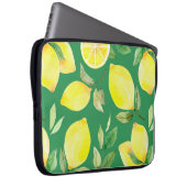 Zitrone, Aquarellmuster, Hintergrund, Obst, Tapete Laptopschutzhülle (Vorne Rechts)