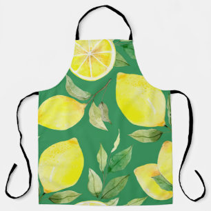 Zitrone, Aquarellmuster, Hintergrund, Obst, Tapete Schürze