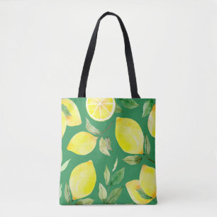 Zitrone, Aquarellmuster, Hintergrund, Obst, Tapete Tasche