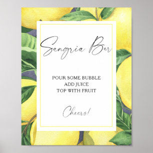 Zitrone aus Aquarellfarben, Sangria Bar Poster