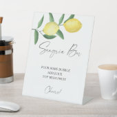 Zitrone aus Aquarellfarben, Sangria Bar Sockelschild (In SItu)