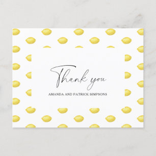 Zitrone Citrus - Hochzeits-Dankeskarten Postkarte