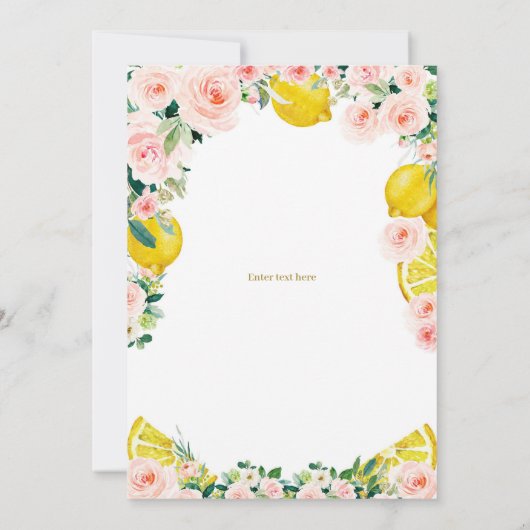 Zitrone Einladung zum Geburtstag, 3. Geburtstag (Rückseite)