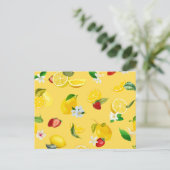 Zitrone & Erdbeere 3 Postkarte (Stehend Vorderseite)