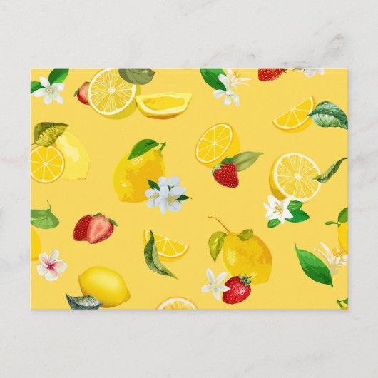 Zitrone & Erdbeere 3 Postkarte (Vorderseite)