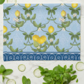 Zitrone Espalier Blatt-blaues französisches Land Handtuch (Gefaltet)