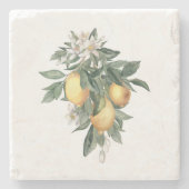 Zitrone Frucht Marmor Stein Untersetzer (Vorderseite)