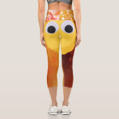 Zitrone, Frucht mit googlischen Augen und Apfelwei Capri Leggings (Rückseite)