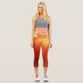 Zitrone, Frucht mit googlischen Augen und Apfelwei Capri Leggings (Vorderseite)