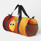 Zitrone, Früchte mit googlischen Augen und Apfel Duffle Bag (Rechte Ecke)