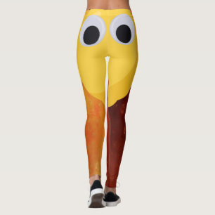 Zitrone, Früchte mit googlischen Augen und Apfel Leggings