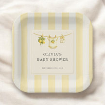 Zitrone kann es kaum erwarten, Streifen-Babyshower