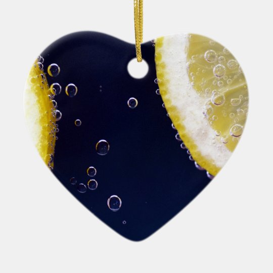 Zitrone Keramik Herz-Ornament
