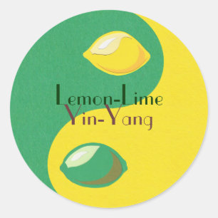 Zitrone-Limone Yin-Yang Aufkleber