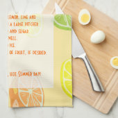 Zitrone, Limones, orange Zitrusfrucht Ade Rezept Handtuch (Viertel Falte)