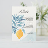 Zitrone mit blauen Blätter botanische Abbildung Begleitkarte (Stehend Vorderseite)