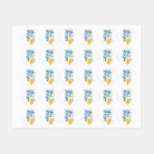 Zitrone mit blauen Blätter botanische Abbildung Etiketten (Blatt)