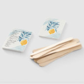 Zitrone mit blauen Blätter botanische Abbildung Fächer (Non-assembled)