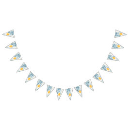 Zitrone mit blauen Blätter botanische Abbildung Wimpelkette