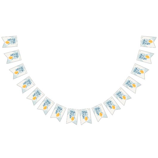 Zitrone mit blauen Blätter botanische Abbildung Wimpelkette (Alle)