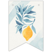 Zitrone mit blauen Blätter botanische Abbildung Wimpelkette (Erste Fahne)