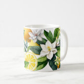 Zitrone mit Blume Kaffeetasse (VorderseiteRechts)