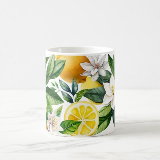 Zitrone mit Blume Kaffeetasse (Mittel)