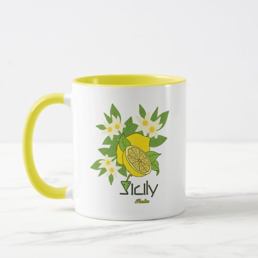 Zitrone mit Blume Tasse (Links)