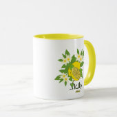 Zitrone mit Blume Tasse (VorderseiteRechts)
