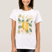 Zitrone mit grünen Blätter botanische Früchte T-Shirt (Vorderseite)