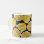 Zitrone, Olivenzweig, nahtlos Vintag. Kaffeetasse (Vorderseite Links)