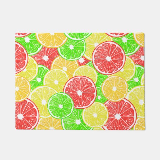 Zitrone, Orange, Grapefruit und Limone Scheiben Fußmatte (Vorderseite)