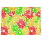 Zitrone, Orange, Grapefruit und Limone Scheiben Große Geschenktüte (Rückseite)