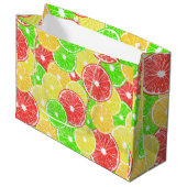 Zitrone, Orange, Grapefruit und Limone Scheiben Große Geschenktüte (Vorderseite Schrägansicht)
