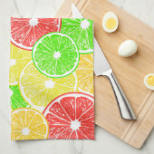 Zitrone, Orange, Grapefruit und Limone Scheiben Küchentuch (Viertel Falte)
