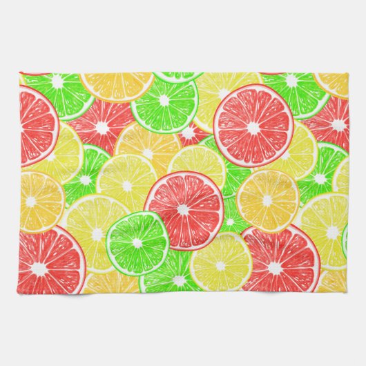 Zitrone, Orange, Grapefruit und Limone Scheiben Küchentuch (Horizontal)