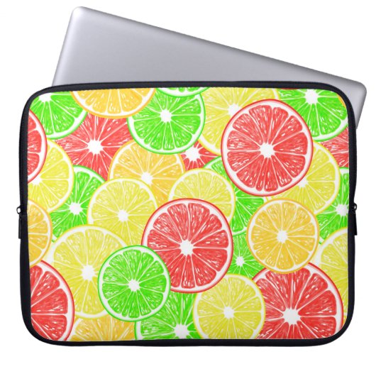 Zitrone, Orange, Grapefruit und Limone Scheiben Laptopschutzhülle (Vorderseite)