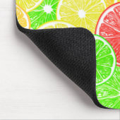 Zitrone, Orange, Grapefruit und Limone Scheiben Mousepad (Ecke)