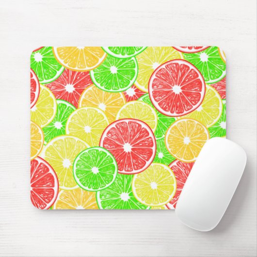 Zitrone, Orange, Grapefruit und Limone Scheiben Mousepad (Mit Mouse)