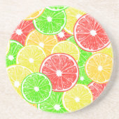 Zitrone, Orange, Grapefruit und Limone Scheiben Sandstein Untersetzer (Vorne)