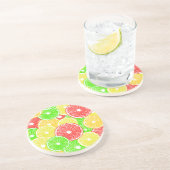 Zitrone, Orange, Grapefruit und Limone Scheiben Sandstein Untersetzer (Seite)